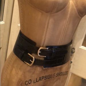 W.Kleinberg Embossed Croc Leather Double Belt